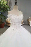 2024 Hot Selling Wedding Dresses Lace Up With Appliques And Sequins And Bow Knot Off PA7G2BAL