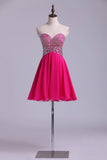 2024 Beaded Sweetheart Short Line/Princess Homecoming Dresses PS78BDM1