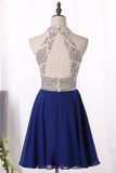 2024 A Line Homecoming Dresses Scoop Chiffon PECPRTPT