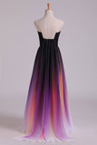 2024 Prom Dresses A Line Sweetheart Sweep/Brush Chiffon Multi Color Ship P9HB1GTJ