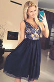 Charming V Neck Tulle With Appliques Homecoming Dresses