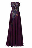 A-line Prom Dress Embroidery Evening Gown