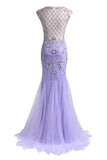 Prom Dresses A Line Beaded Bodice Open Back Party Dresses