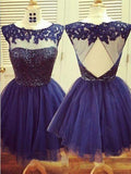 Homecoming Dress Navy Blue Homecoming Dress Short Prom Dress Prom Gown