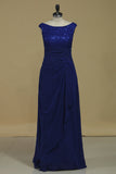 2024 Floor Length Scoop Sheath Mother Of The Bridal Dresses Chiffon & P9Q222K9