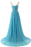 Beaded Straps Bridesmaid Prom Dress with Sparkling Embellished