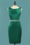 2024 New Arrival Satin Sheath Scoop Cocktail Dresses PDD6Z4CC