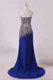 2024 New Arrival Chiffon Prom Dresses Sheath/Column With Beading Court P7NK63GG