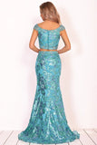 2024 Mermaid Cap Sleeves Tulle Prom Dresses With Beads&Sequins PG6QTT8R