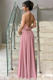 2024 A Line Halter Prom Dresses With Beads Waistline PC9NKDFJ