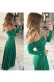 2024 Evening Dresses A Line Boat Neck Chiffon With Ruffles PPHT9B2D