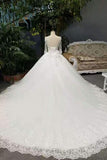 2024 New Arrival Cheap Price Tulle Wedding Dresses Lace Up With Appliques And Crystals P65B8BRR