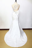 2024 Prom Dresses Mermaid White Satin With P1M566SD