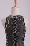 2024 New Arrival Scoop Prom Dresses Mermaid Beaded Bodice Sweep Train PZY3J8X9