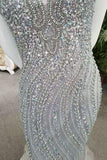 2024 Bling Bling Mermaid Prom Dresses Zipper Up Off The Shoulder With Beadings PELDYXBC