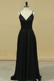 2024 Satin Prom Dresses Straps Beaded Waistline A PK3BEQHP