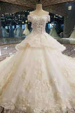 2024 Luxurious Wedding Dresses Off The Shoulder A-Line Royal Train PJFK7EC9