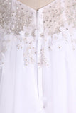 2024 Spaghetti Straps Wedding Dresses A Line Tulle With Beads PYX9K1FG