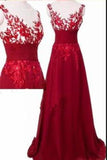 2024 Prom Dresses A Line Scoop Chiffon & Appliques PM1B7DNY