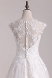 2024 New Arrival Square A Line Wedding Dresses With Applique Tulle Tea P4827DHF