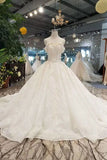 2024 Lace Wedding Dresses Off-The-Shoulder Royal Train Sleevesless Lace P1KSSTTH