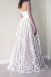 2024 Lace Wedding Dresses Sweetheart With Sash Floor Length PY1C26CM