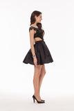 2024 Black Homecoming Dresses Bateau Satin P8FCD9P3