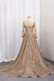 2024 Bling Bling Evening Dresses Mermaid Scoop Sweep/Brush Sequins Lace PH2SY3PP