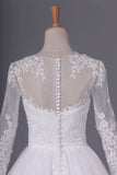 2024 Long Sleeves Scoop Ball Gown Wedding Dresses Tulle With Applique And P699N7GH