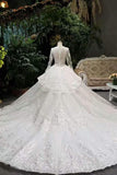 2024 New Arrival Marvelous Wedding Dresses Ball Gown Scoop Neck Tulle Zipper Up With Beads PQ1MTFQR