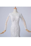 2024 Bateau Long Sleeves Wedding Dress Mermaid/Trumpet Court Trian With P6Q27YTX