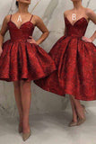 Sparkly Burgundy Short Sequins Homecoming Dresses