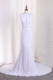 2024 New Arrival Mermaid Scoop Wedding Dresses With Beads PYJYJ1XG