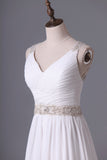 2024 Wedding Dresses Straps Court Train With Ruffles PGQET4ZS