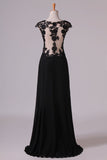 2024 Scoop Prom Dresses A Line Chiffon PAQLP8F5