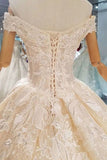 2024 Off-The-Shoulder Ball Gown Lace Lace Up Back Royal Train PP6JNDH6