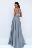 2024 Scoop Prom Dresses Chiffon With Beading A Line PQBB7282