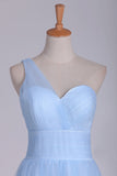 2024 One Shoulder A Line Bridesmaid Dresses Ruched Bodice PQE3FPPH