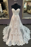 A Line Sweetheart Sleeveless Appliques Beach Wedding Dress Bridal STKPPFFZL9D