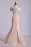 2024 Prom Dresses Off The Shoulder Mermaid/Trumpet Satin Sweep PG8MP31K