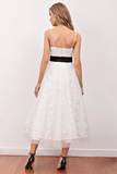 White Lace Midi Prom Dress