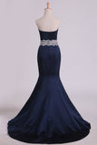 2024 Evening Dresses Sweetheart Mermaid Court Train Satin With P6NK7QEL