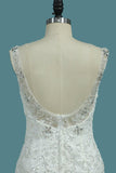 2024 Mermaid Straps Open Back Wedding Dresses With Applique PK48QQ8P