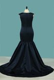 2024 Mermaid Prom Dresses V Neck Satin Sweep Train P9FKHMQ3