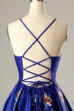 Short Criss-Cross Straps Open Back Homecoming Party Dress