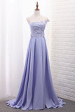 2024 One Shoulder A Line Satin Prom Dresses With Handmade Flowers PEDN5L3L