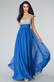 2024 Sexy Prom Dresses Scoop Neckline Princess Floor Length Chiffon P5EKRRD9