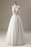 Tulle Strap Appllique Wedding Dress