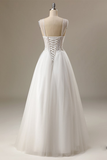 Tulle Strap Appllique Wedding Dress