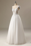 Tulle Strap Appllique Wedding Dress